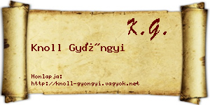Knoll Gyöngyi névjegykártya