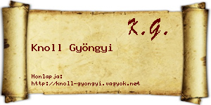 Knoll Gyöngyi névjegykártya
