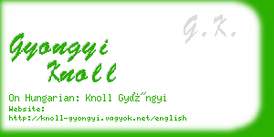 gyongyi knoll business card